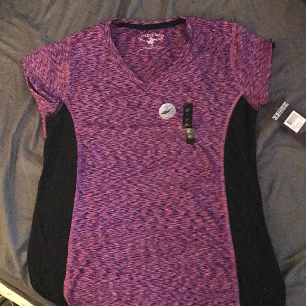 Purple and black rapid dry t-shirt